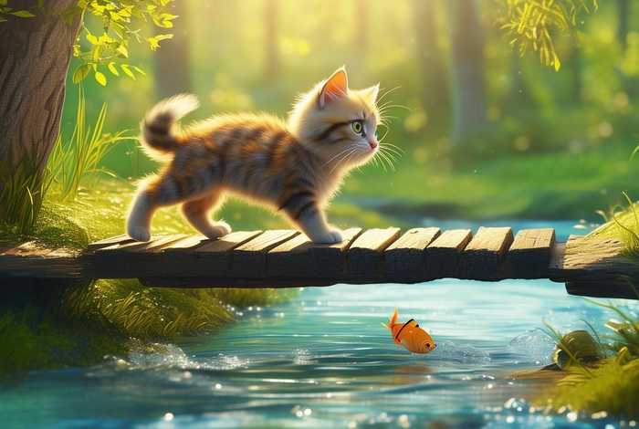 儿童故事大全小猫过河，小猫过河故事图片