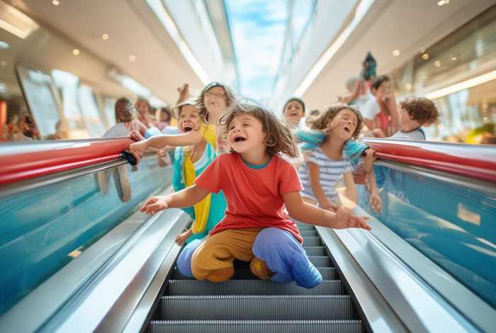 儿童电梯扶手故事、儿童乘坐扶手电梯注意