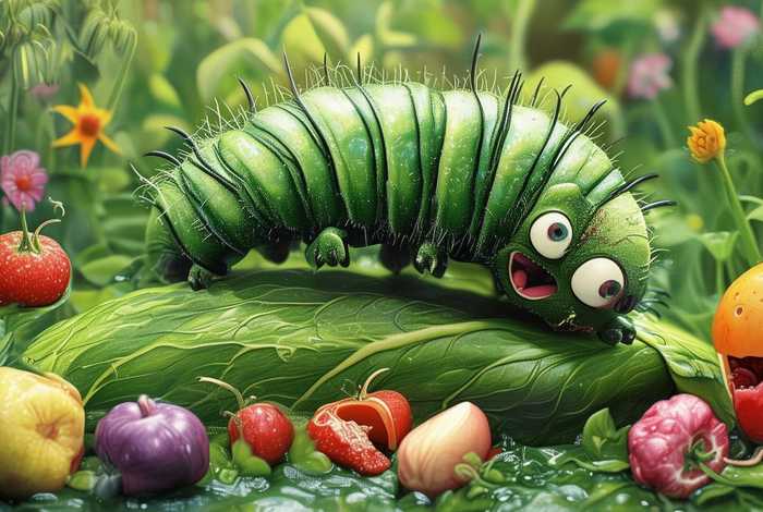 儿童故事书饥饿的毛毛虫 - 绘本故事饥饿的毛毛虫