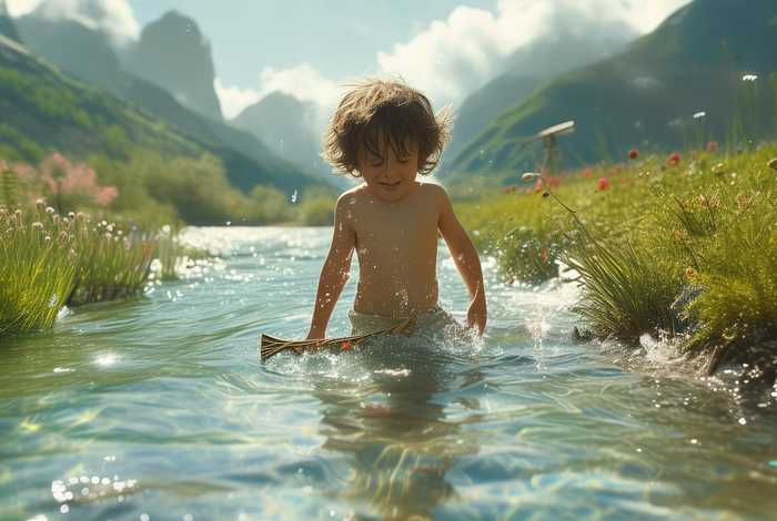 《水孩子》；水孩子好词好句