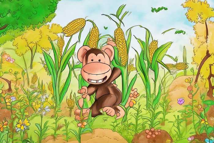 儿童故事猴子掰玉米 猴子掰玉米的故事绘本 儿童故事猴子掰玉米 猴子掰玉米的故事绘本