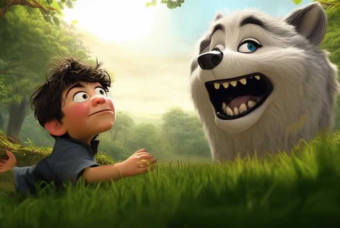 儿童故事狼来了模板素材，少儿故事狼来了