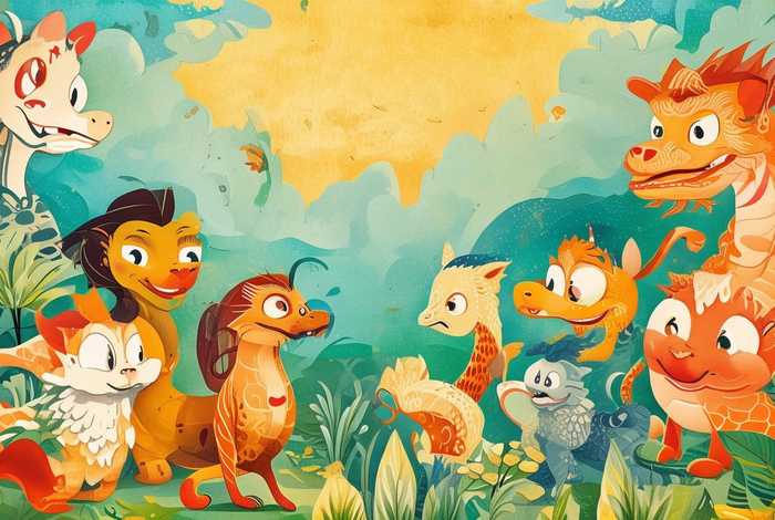 儿童故事绘画简单又漂亮 - 十二生肖故事绘画简单又漂亮