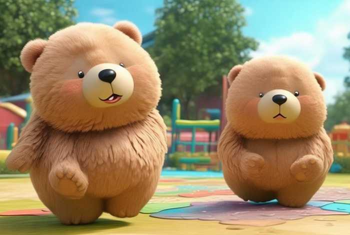 儿童故事两只笨狗熊、两只笨狗熊故事视频 幼儿园