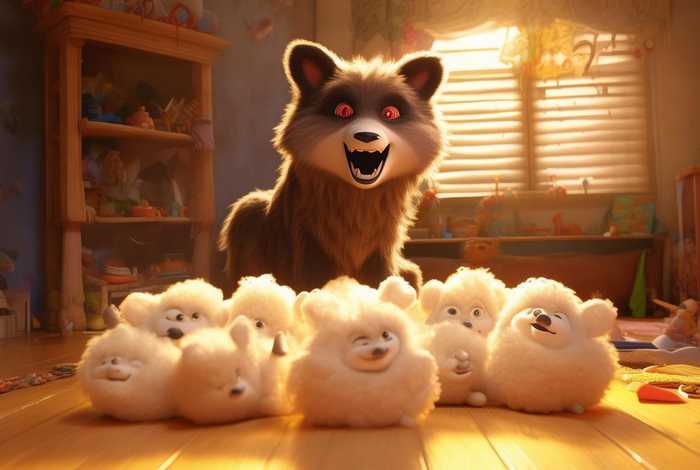 儿童故事大全100首狼和七只小羊 睡前故事幼儿故事大全狼和七只小羊