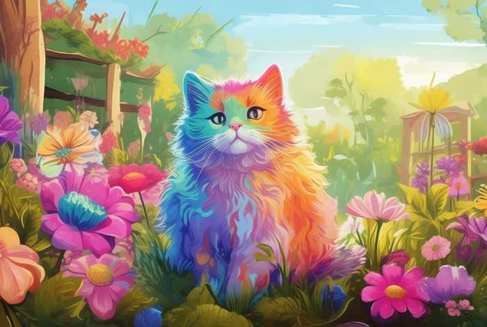 儿童故事变颜色的小猫，会变颜色的小花猫故事教案