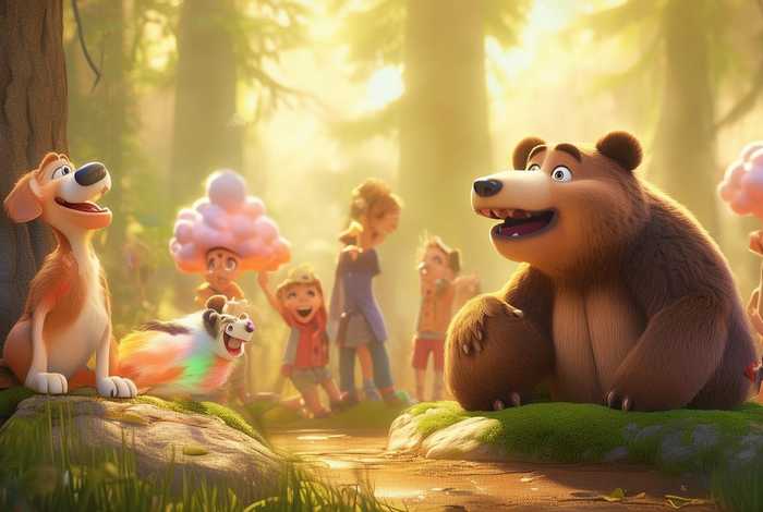 儿童故事放屁的狗、爱放屁的狗熊故事内容