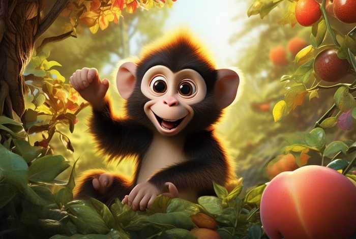 儿童故事小猴摘桃 - 幼儿故事小猴摘桃 儿童故事小猴摘桃 - 幼儿故事小猴摘桃