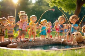 《钓鱼故事》儿童，钓鱼幼儿故事