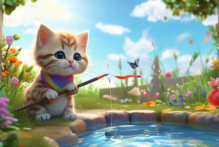 儿童睡前故事小猫钓鱼的故事；宝宝睡前故事小猫钓鱼的故事