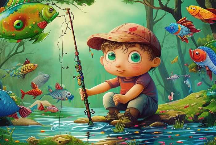 儿童故事钓鱼的故事音频、钓鱼的绘本故事
