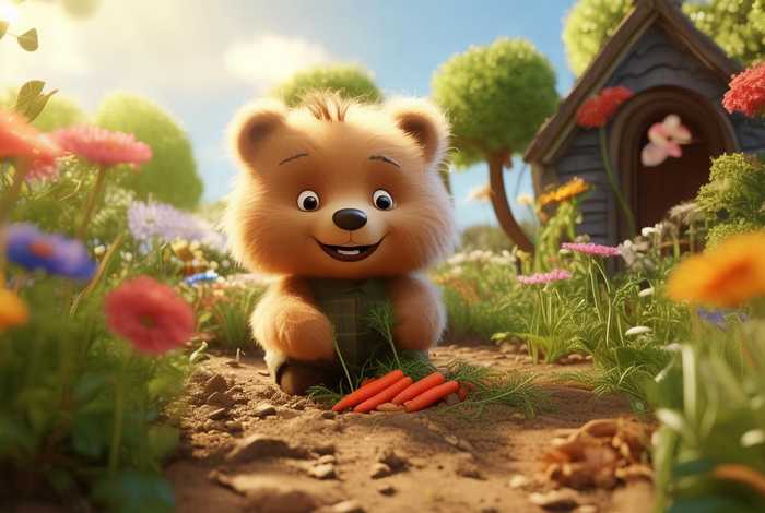儿童睡前故事傻小熊种萝卜，傻小熊种萝卜故事视频