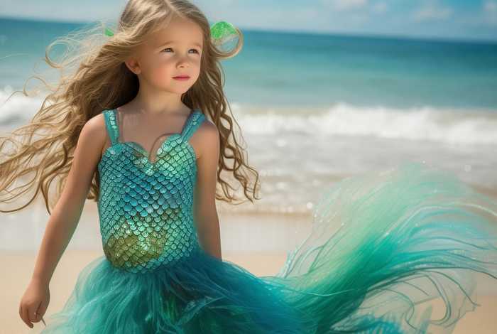 儿童美人鱼服装、儿童美人鱼服装女孩