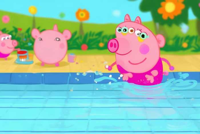 peepo绘本原文 - peppa goes swimming绘本