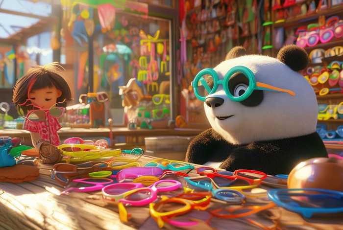 panda绘本故事，panda's glasses shop绘本
