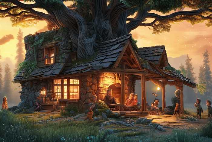 儿童故事大树爷爷的小屋、大树爷爷和小树的故事