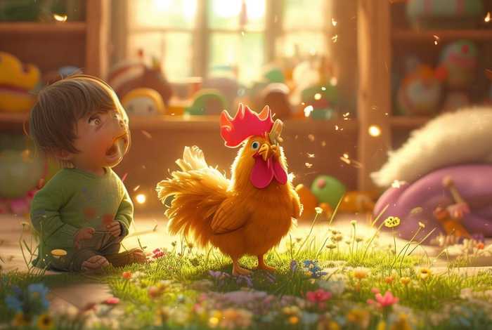 儿童睡前故事大公鸡的故事，关于大公鸡的幼儿故事