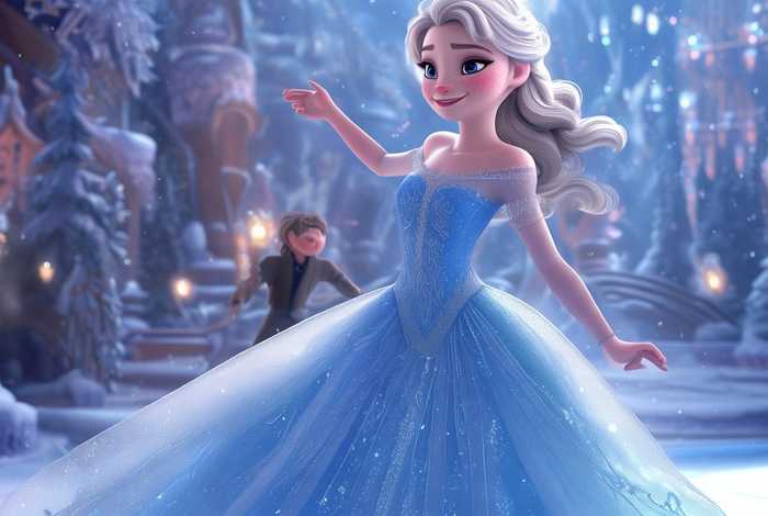 儿童故事艾莎公主和王子 - 艾莎公主和王子跳舞贴的艾莎公主和王子跳舞