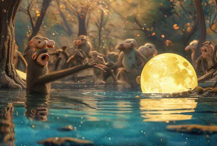 儿童故事大全经典猴子捞月亮 幼儿故事大全猴子捞月亮