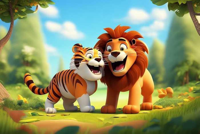 儿童故事老虎与狮子全集；老虎与狮子的故事儿童动画片
