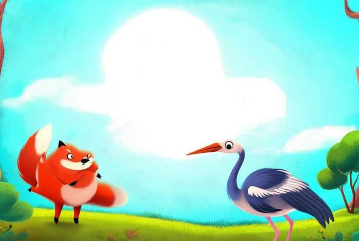 儿童故事狐狸与仙鹤 - 狐狸与仙鹤故事绘本