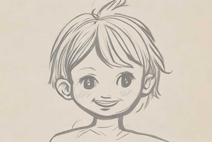 儿童素描人像图片 - 儿童素描人像图片简单