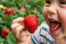 2岁儿童草莓；2岁儿童草莓舌