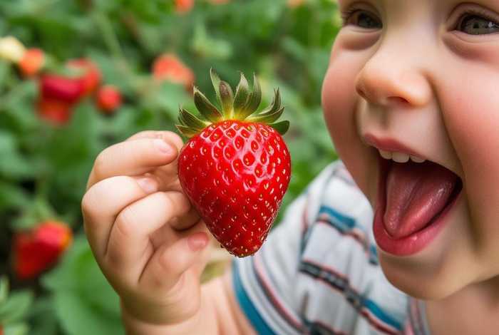 2岁儿童草莓；2岁儿童草莓舌