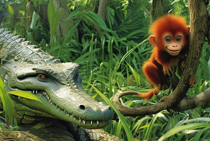 monkey绘本 - the monkey and the crocodile绘本