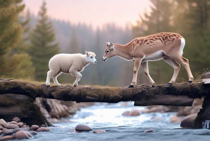 儿童故事小羊和鹿、小羊和小鹿过独木桥的故事 儿童故事小羊和鹿、小羊和小鹿过独木桥的故事