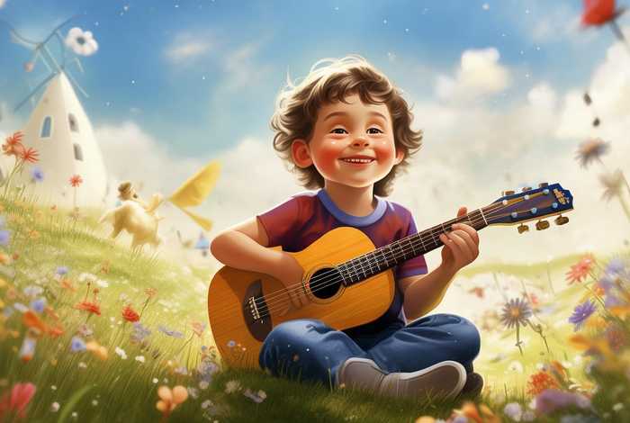 儿童吉他弹奏童年、儿童吉他弹奏童年的歌
