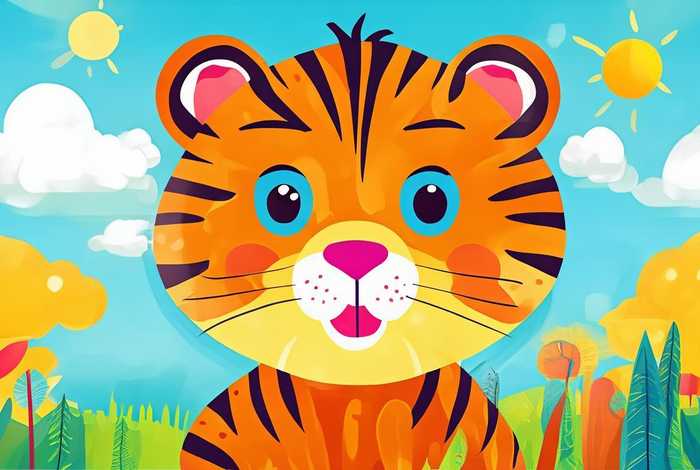 儿童画虎动物 儿童画虎动物图片
