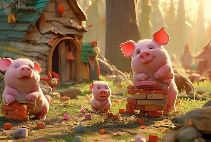 儿童睡前故事三只小猪 幼儿故事三只小猪盖房子的故事