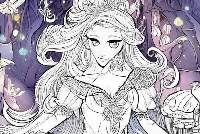 儿童填色画大全可打印公主 儿童填色画图片大全可打印公主