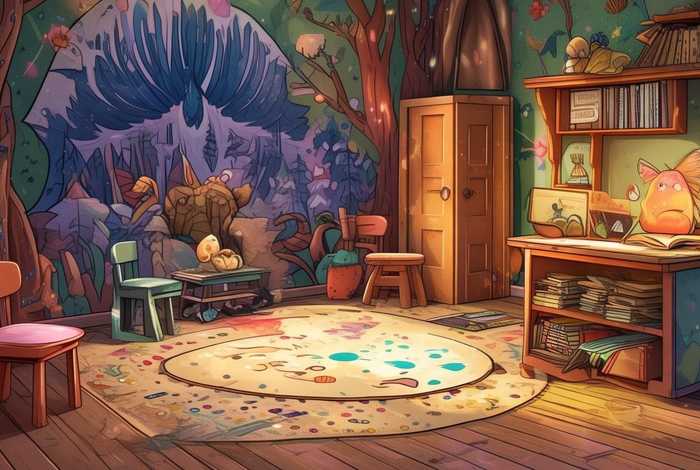 儿童故事会主题背景，幼儿园故事会背景布置