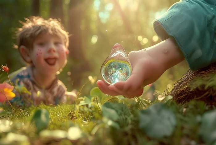 儿童儿童故事的水银；水银和水的故事