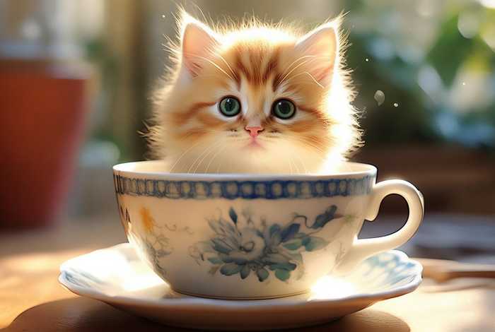 儿童故事 咖啡杯里的小猫原文；咖啡杯里的小猫咪图片