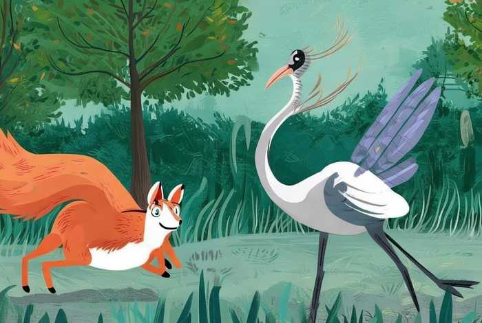 365夜睡前故事狐狸和仙鹤、狐狸和仙鹤故事绘本