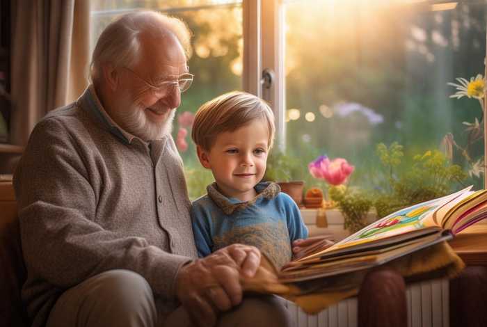 儿童故事绘本插图爷爷和孙子 爷爷和孙子的故事读后感