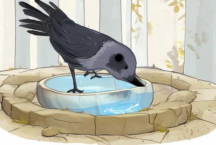 儿童故事简笔画 - 儿童故事简笔画乌鸦喝水 儿童故事简笔画 - 儿童故事简笔画乌鸦喝水