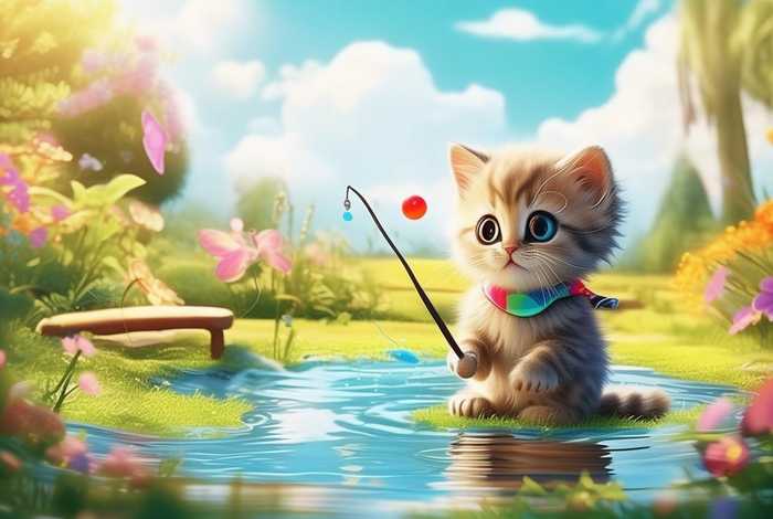 儿童睡前故事小猫钓鱼的故事；宝宝睡前故事小猫钓鱼的故事