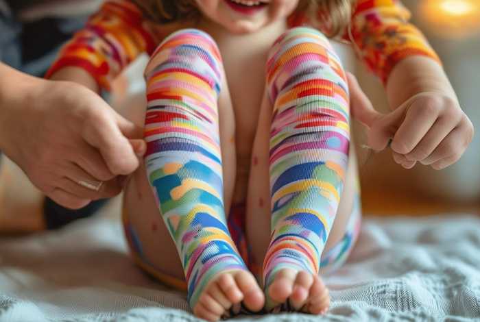 儿童穿裤袜的正确方法；儿童穿裤袜的正确方法图片