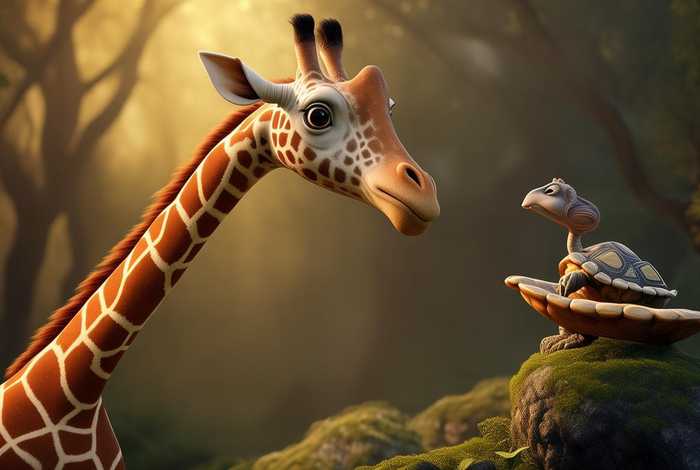 儿童睡前故事长颈鹿和小乌龟 长颈鹿和小乌龟的故事视频