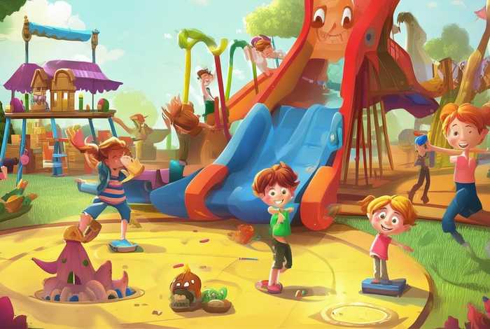 儿童游乐场的故事 - 游乐场的幼儿故事