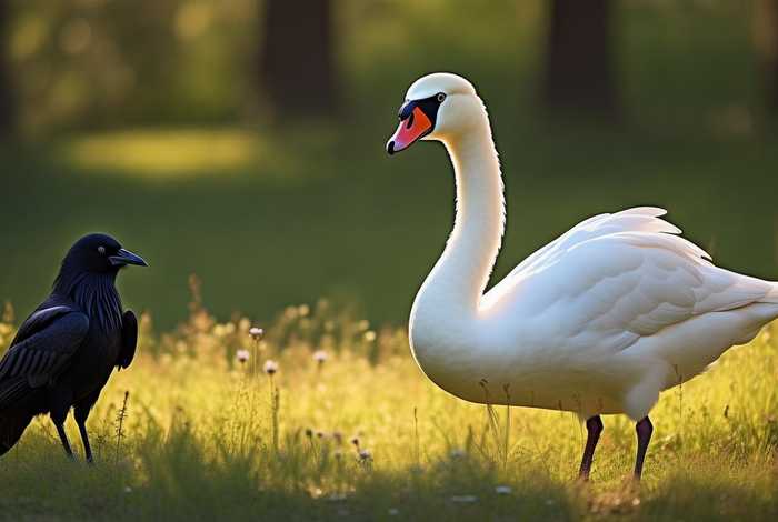 儿童故事白天鹅和乌鸦（白天鹅与黑乌鸦的故事）