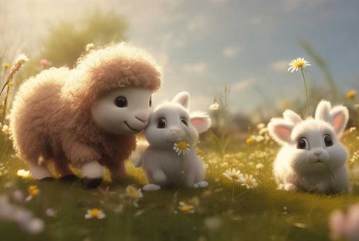 儿童故事小羊和小兔子 羊和小白兔的故事
