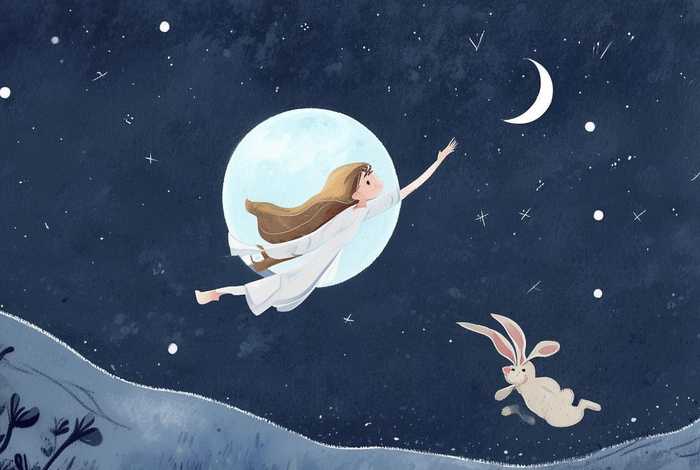 儿童故事配图 儿童故事配图嫦娥奔月