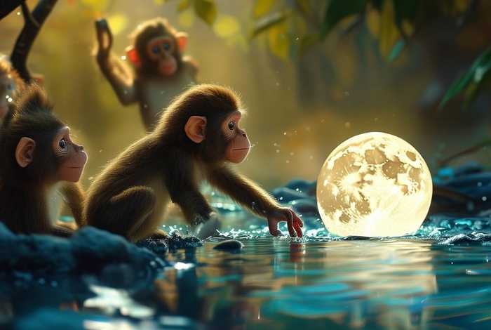 儿童故事《猴子捞月亮》 少儿故事猴子捞月亮