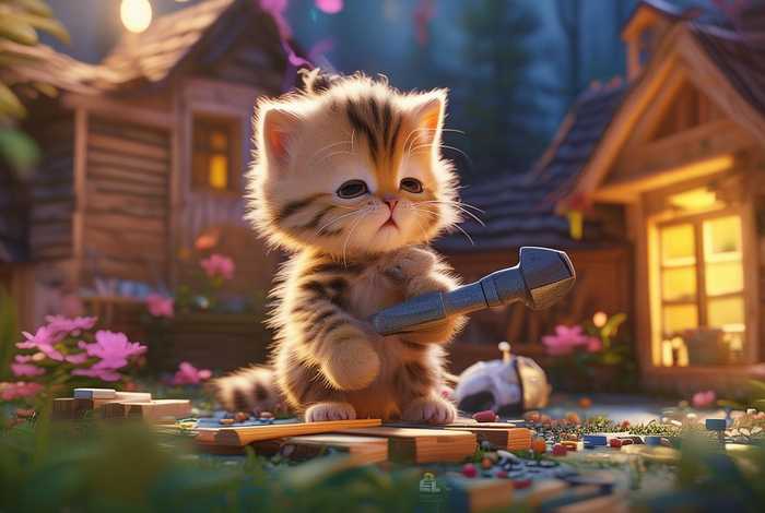 儿童睡前故事 小猫修房子；小猫盖房子的故事作文