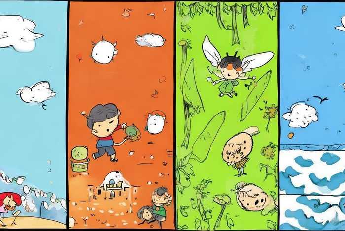 儿童故事简笔画四格连环画 幼儿故事四格连环画简笔画